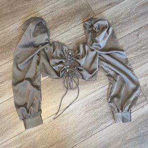 12th tribe lace up front top